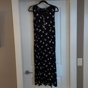 Vintage Bally dress size Eu42 Blue w cream floral